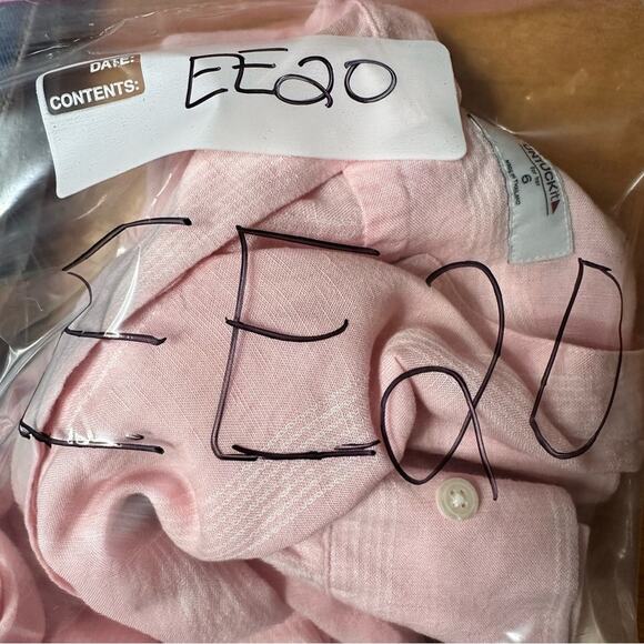 Untuckit for Her Kathryn Linen Blend Button Front Long Sleeve Shirt Size 6 Pink - Picture 11 of 11